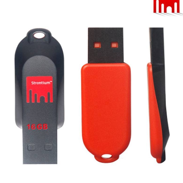 Strontium Pollex 16GB USB Pen Drive (Black/Red)